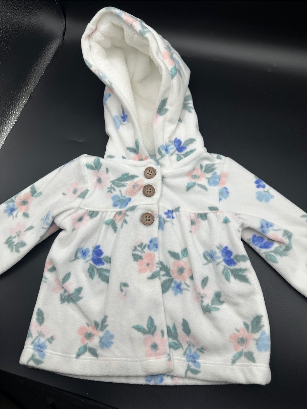 Carters fleece flower printed jacket size 3 months